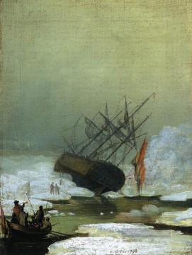  Friedrich Werke - Wrack durch das Meer romantische Boot Caspar David Friedrich